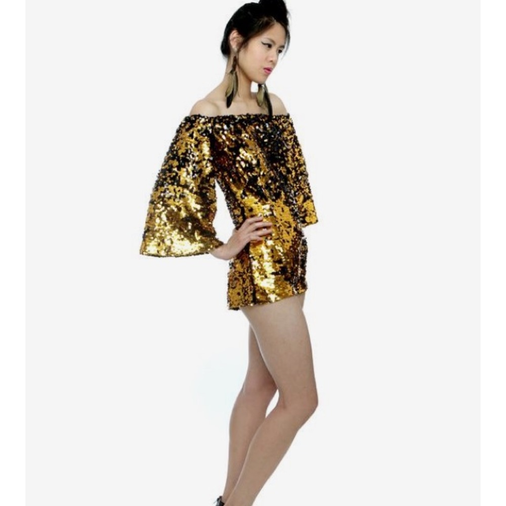 Carmelita Couture Sequin Romper EUC